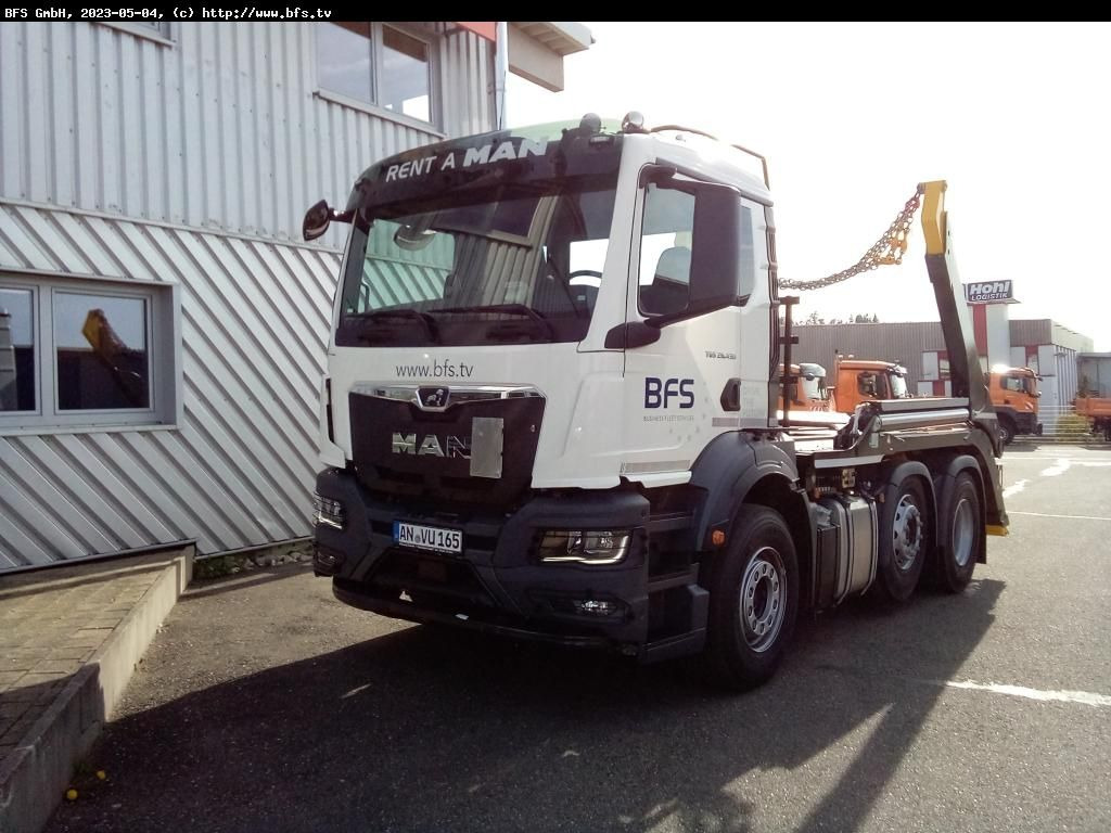 MAN TGS (TG3) 26.430 6x2-4 BL CH VL-Achser, Palfinge - Camión portacontenedor de cadenas: foto 1 MAN TGS (TG3) 26.430 6x2-4 BL CH VL-Achser, Palfinge - Camión portacontenedor de cadenas: foto 1