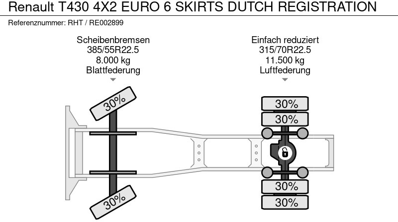 Cabeza tractora Renault T430 4X2 EURO 6 SKIRTS DUTCH REGISTRATION: foto 17 Cabeza tractora Renault T430 4X2 EURO 6 SKIRTS DUTCH REGISTRATION: foto 17