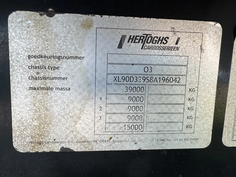 Semirremolque caja cerrada Hertoghs O3 3X SAF AXLE DISK BRAKES TÜV TILL 01-2026: foto 6