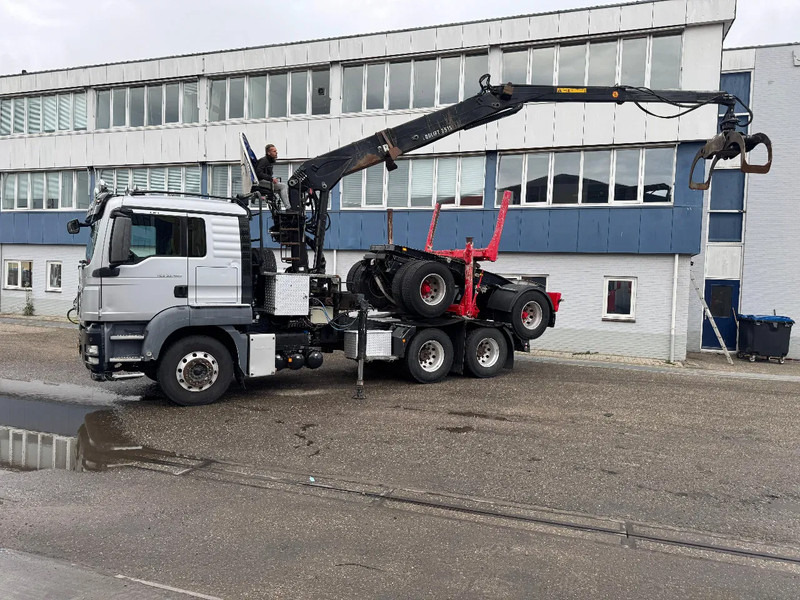 MAN TGS 33.480 6X4 + HIAB 251S.82 + TRAILER 2 AXLE KRAEMER - Camión forestal, Camión grúa: foto 2 MAN TGS 33.480 6X4 + HIAB 251S.82 + TRAILER 2 AXLE KRAEMER - Camión forestal, Camión grúa: foto 2