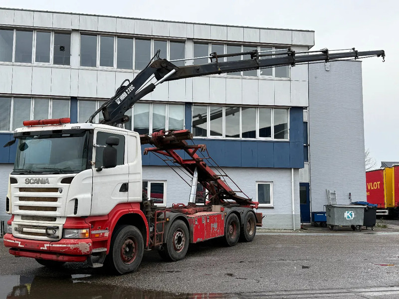 Scania R500 V8 8X4 + HIAB 220-5 + REMOTE + CABLELIFT - FULL STEEL SUSP. MANUAL GEAR. BIG AXLES - Camión con equipo de cable, Camión grúa: foto 1 Scania R500 V8 8X4 + HIAB 220-5 + REMOTE + CABLELIFT - FULL STEEL SUSP. MANUAL GEAR. BIG AXLES - Camión con equipo de cable, Camión grúa: foto 1