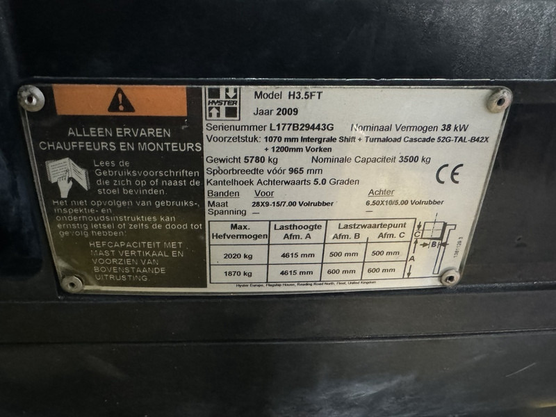 Carretilla elevadora de gas Hyster H 3.5 FT: foto 15 Carretilla elevadora de gas Hyster H 3.5 FT: foto 15