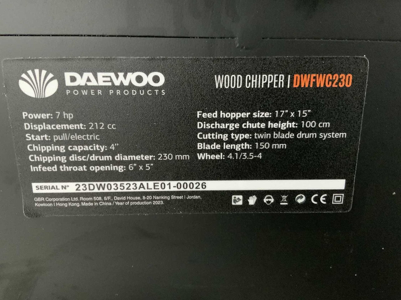 Trituradora de madera Daewoo DWFWC230: foto 12 Trituradora de madera Daewoo DWFWC230: foto 12