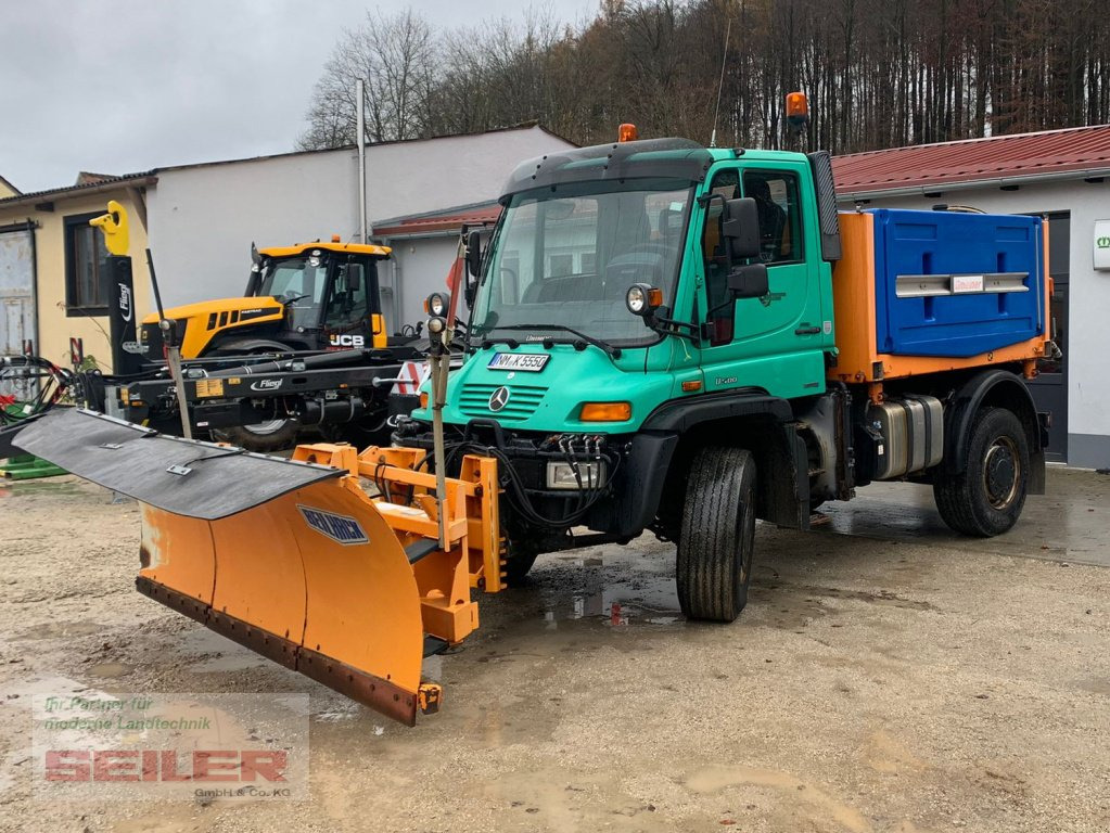 Mercedes-Benz Unimog U 500 + Salzstreuer + Schneeschild - Máquina quitanieve: foto 1 Mercedes-Benz Unimog U 500 + Salzstreuer + Schneeschild - Máquina quitanieve: foto 1