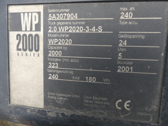 Transpalette électrique (pour pièces) Crown WP série 2000 - Réf : 9760-206 - Transpaleta: foto 3 Transpalette électrique (pour pièces) Crown WP série 2000 - Réf : 9760-206 - Transpaleta: foto 3