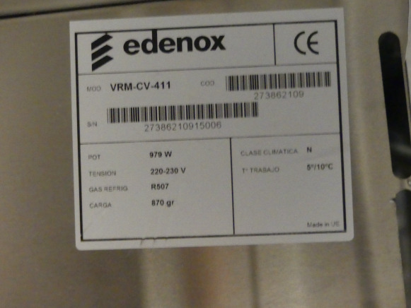 Vitrines réfrigérées Edenox VRA-CV-411 - Maquinaria de alimentación: foto 4 Vitrines réfrigérées Edenox VRA-CV-411 - Maquinaria de alimentación: foto 4