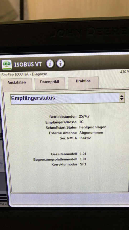 John Deere SF6000 - Sistema de navegación para Maquinaria agrícola: foto 5 John Deere SF6000 - Sistema de navegación para Maquinaria agrícola: foto 5