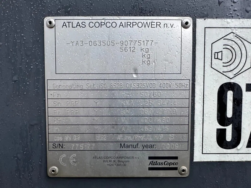 Atlas-Copco QAS 325 VOD Volvo Leroy Somer 325 kVA Silent Rental generatorset - Generador industriale: foto 4 Atlas-Copco QAS 325 VOD Volvo Leroy Somer 325 kVA Silent Rental generatorset - Generador industriale: foto 4