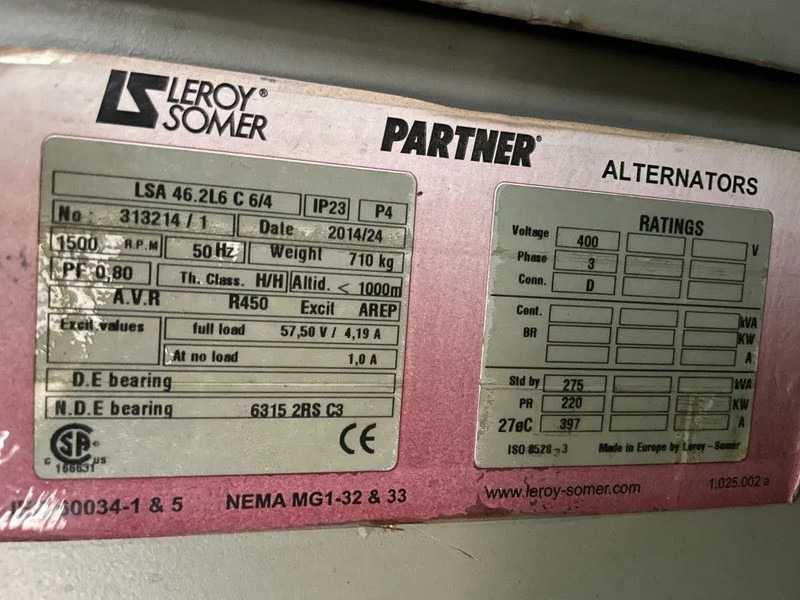 Generador industriale GESAN DVR 250 Volvo Penta - Leroy Somer 250 kVA silent generatorset: foto 18