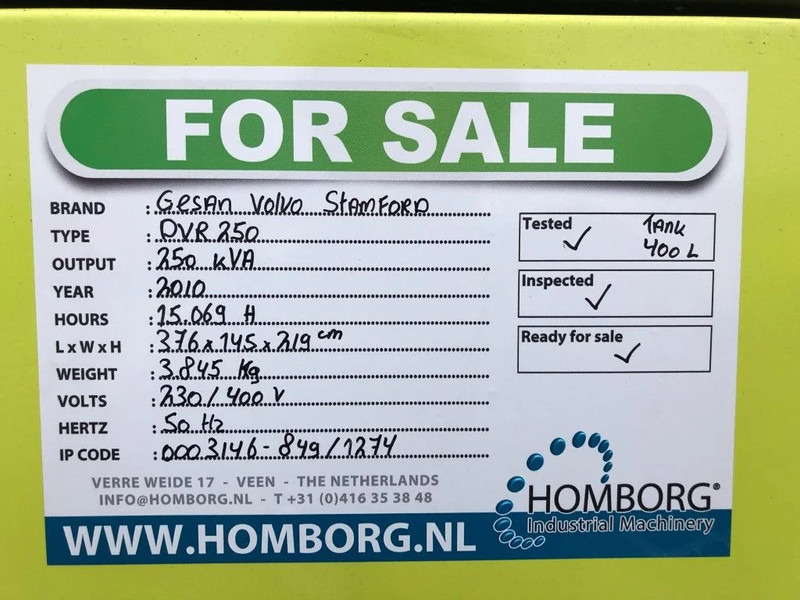 Generador industriale GESAN Volvo Stamford 250 kVA Supersilent Rental generatorset: foto 20