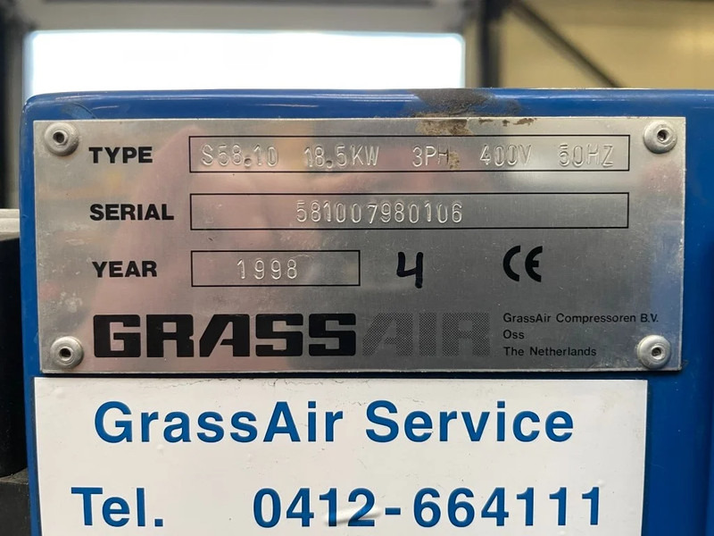 Grassair S58.10 Elektrische Schroefcompressor 18.5 kW 2500 L / min 10 Bar - Compresor de aire: foto 4 Grassair S58.10 Elektrische Schroefcompressor 18.5 kW 2500 L / min 10 Bar - Compresor de aire: foto 4