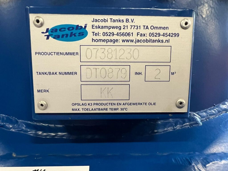 Jacobi 2000 Liter Dubbelwandige Dieseltank Kiwa - Tanque de almacenamiento: foto 3 Jacobi 2000 Liter Dubbelwandige Dieseltank Kiwa - Tanque de almacenamiento: foto 3