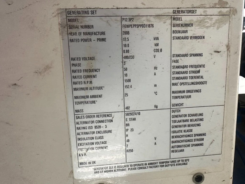 Hidrolimpiadora Perkins DIBO IBH-M 20015 Hogedruk unit 200 Bar 1500 L / min Mobiele Aanhanger 12.5 kVA aggregaat: foto 8