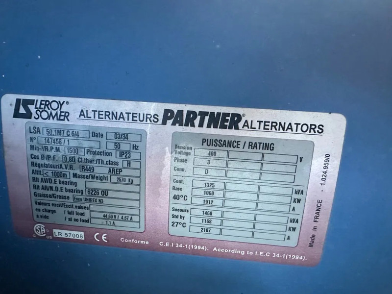 Generador industriale SDMO Perkins Leroy Somer 1460 kVA Silent generatorset Powerplant in 40 ft container: foto 9 Generador industriale SDMO Perkins Leroy Somer 1460 kVA Silent generatorset Powerplant in 40 ft container: foto 9