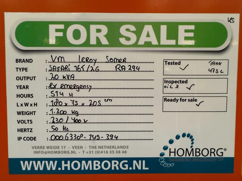 Generador industriale VM Leroy Somer 20 kVA gedempte noodstroom generatorset 514 hours: foto 17 Generador industriale VM Leroy Somer 20 kVA gedempte noodstroom generatorset 514 hours: foto 17