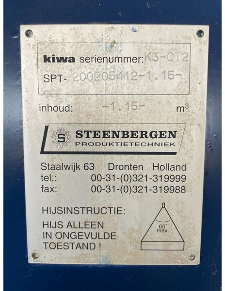 Steenbergen KIWA 1150 liter dieseltank dubbelwandig - Tanque de almacenamiento: foto 4 Steenbergen KIWA 1150 liter dieseltank dubbelwandig - Tanque de almacenamiento: foto 4