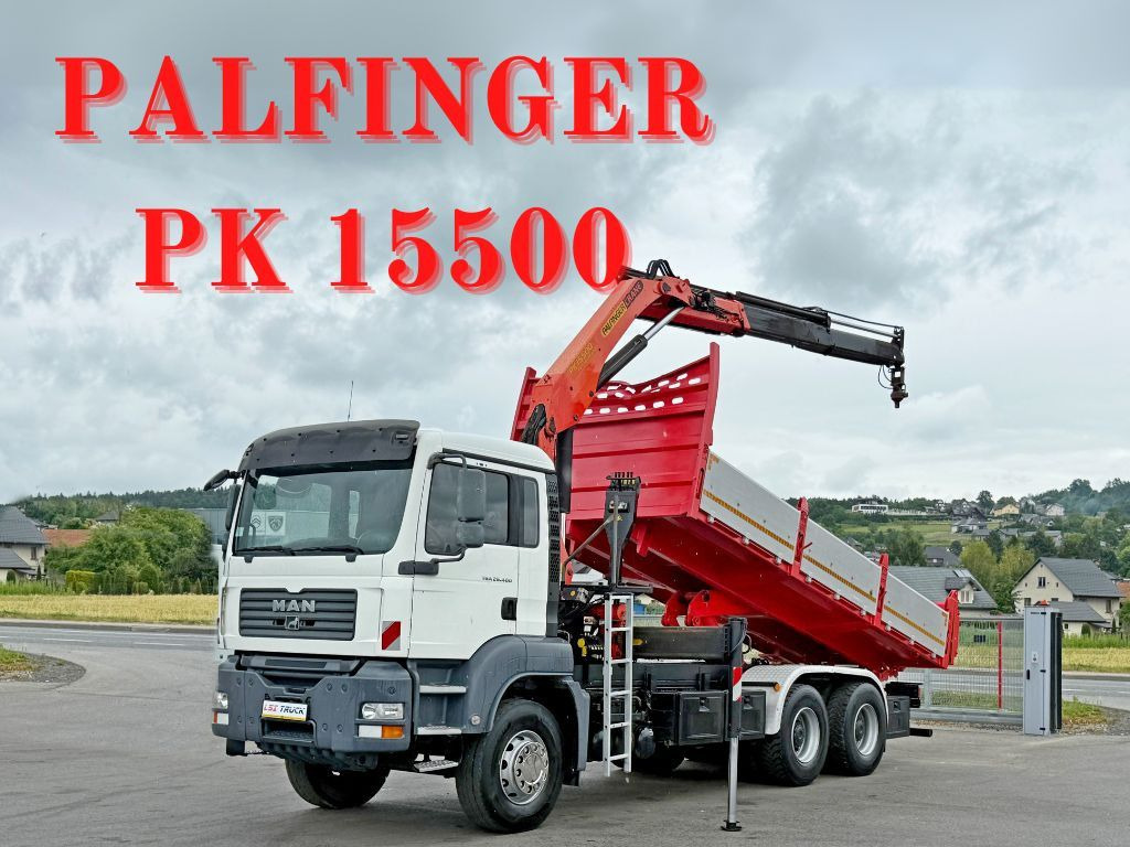 MAN TGA 26.400 * KIPPER 6,00m + PK 15500 * 6x4 * TOP - Camión grúa: foto 1 MAN TGA 26.400 * KIPPER 6,00m + PK 15500 * 6x4 * TOP - Camión grúa: foto 1