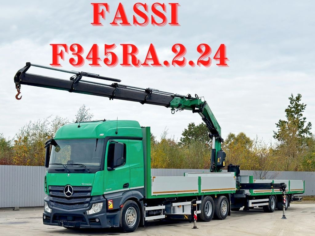 Mercedes-Benz ACTROS 2645* FASSI F345 RA 2.4/FUNK+Anhänger - Camión grúa: foto 1 Mercedes-Benz ACTROS 2645* FASSI F345 RA 2.4/FUNK+Anhänger - Camión grúa: foto 1