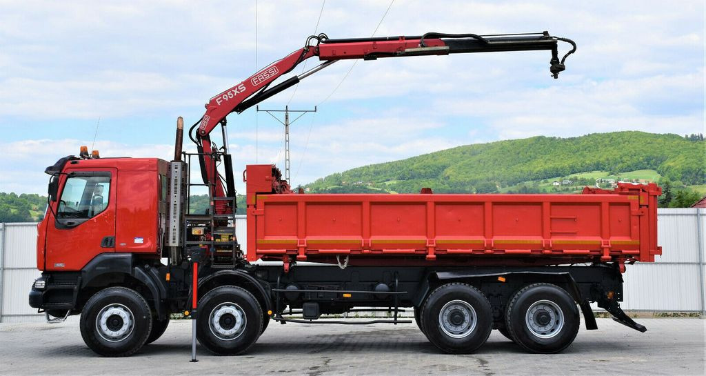 Camión grúa, Camión volquete Renault KERAX 420 DCI Kipper 6,30m+FASSI F95AXS.21+FUNK: foto 6