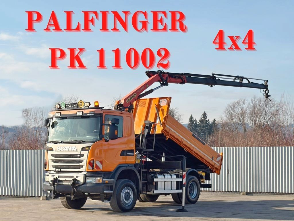 Scania G 360 * KIPPER 4,15m * PALFINGER PK 11002/ 4x4 - Camión grúa: foto 1 Scania G 360 * KIPPER 4,15m * PALFINGER PK 11002/ 4x4 - Camión grúa: foto 1