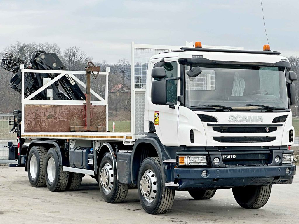 Scania P 410*PLATFORM 7,00m*HIAB 244 E-5 HIPRO+FUNK/8x4 - Camión grúa, Camión caja abierta: foto 3 Scania P 410*PLATFORM 7,00m*HIAB 244 E-5 HIPRO+FUNK/8x4 - Camión grúa, Camión caja abierta: foto 3