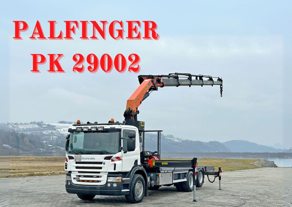 Scania P 420* PLATFORM 6,80m * PK 29002+FUNK * TOP - Camión grúa, Camión caja abierta: foto 1 Scania P 420* PLATFORM 6,80m * PK 29002+FUNK * TOP - Camión grúa, Camión caja abierta: foto 1