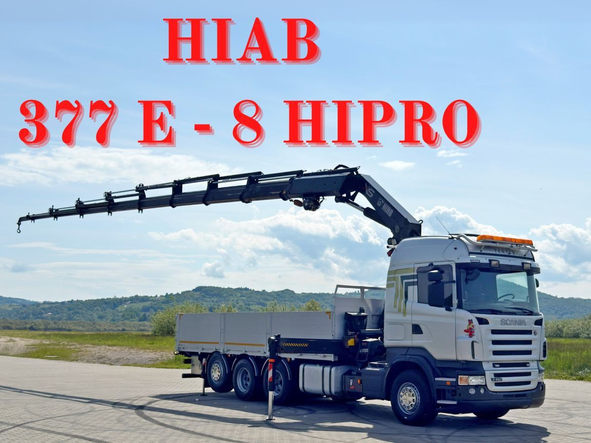 Scania R480 PRITSCHE 6,85m *HIAB 377 E-8 HIPRO/FUNK*8x4 - Camión grúa: foto 1 Scania R480 PRITSCHE 6,85m *HIAB 377 E-8 HIPRO/FUNK*8x4 - Camión grúa: foto 1