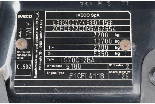 Camión lona Iveco DAILY / 70C18 / E 6 / BURTO FIRANKA/ 15 PALET / ŁAD. 3504 KG: foto 11