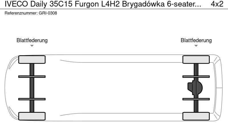 Furgoneta caja cerrada Iveco Daily 35C15 Furgon L4H2 Brygadówka 6-seater Doka Dubel Cabin: foto 14