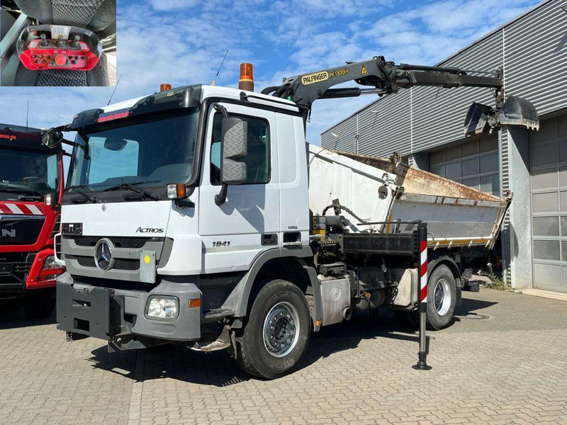 Mercedes-Benz Actros 1841 K 3-Way Meiller Tipper Crane Palfinger PK 13001-KA - Camión volquete, Camión grúa: foto 1 Mercedes-Benz Actros 1841 K 3-Way Meiller Tipper Crane Palfinger PK 13001-KA - Camión volquete, Camión grúa: foto 1