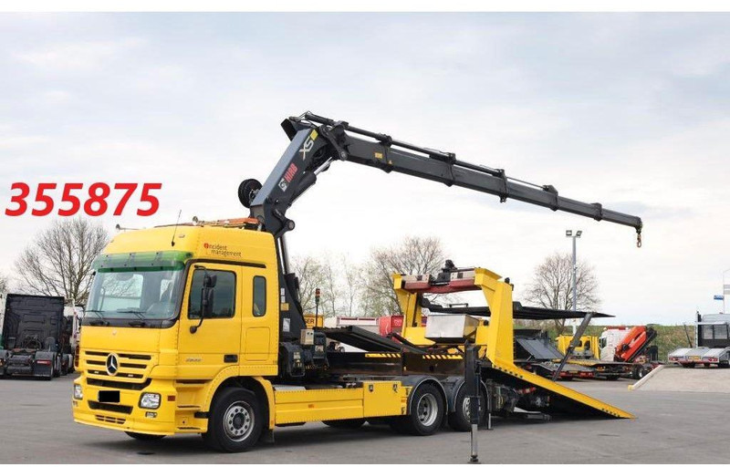 Mercedes-Benz Actros 2532 Vehicle transporter + crane Hiab 477EP-5 HiPro 6x2 - Camión portavehículos: foto 2 Mercedes-Benz Actros 2532 Vehicle transporter + crane Hiab 477EP-5 HiPro 6x2 - Camión portavehículos: foto 2
