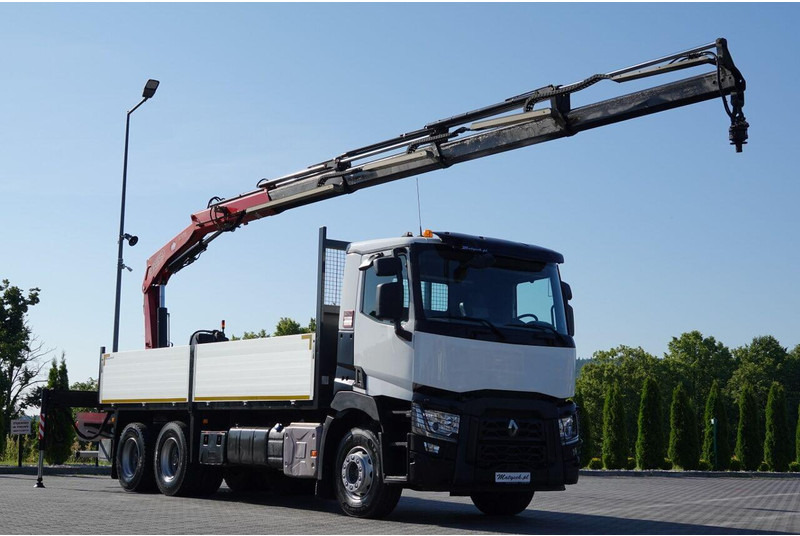 Renault C 380 / 6X4 / SKRZYNIOWY 6.4 M / + HDS FASSI F175A / MAX UDŹWIG - Camión caja abierta, Camión grúa: foto 2 Renault C 380 / 6X4 / SKRZYNIOWY 6.4 M / + HDS FASSI F175A / MAX UDŹWIG - Camión caja abierta, Camión grúa: foto 2