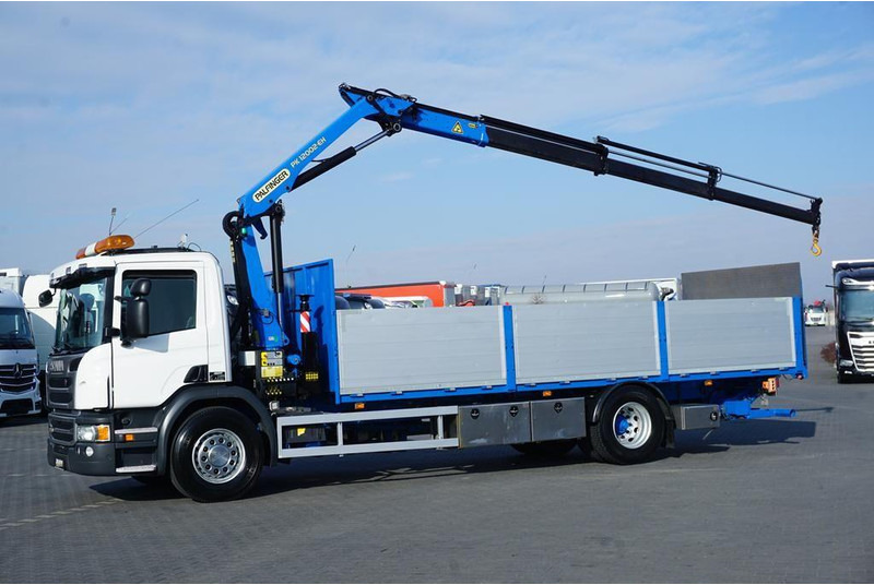 Scania P 250 / ACC / SKRZYNIOWY + HDS + WINDA / PALFINGER PK 12 002 - E - Camión caja abierta, Camión grúa: foto 3 Scania P 250 / ACC / SKRZYNIOWY + HDS + WINDA / PALFINGER PK 12 002 - E - Camión caja abierta, Camión grúa: foto 3