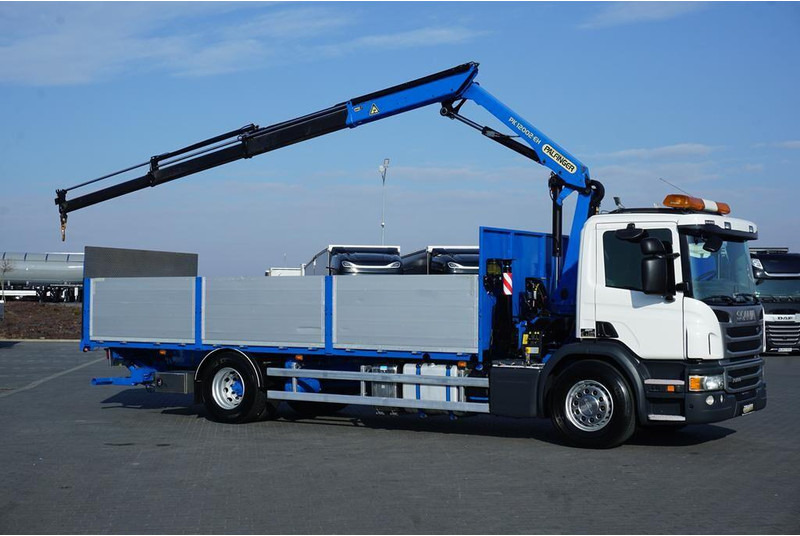 Scania P 250 / ACC / SKRZYNIOWY + HDS + WINDA / PALFINGER PK 12 002 - E - Camión caja abierta, Camión grúa: foto 4 Scania P 250 / ACC / SKRZYNIOWY + HDS + WINDA / PALFINGER PK 12 002 - E - Camión caja abierta, Camión grúa: foto 4
