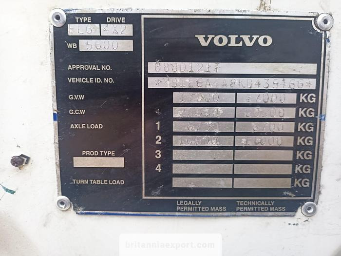 Camión chasis VOLVO FL619 Intercooler | Manual Pump | 19 Ton | On 10 Studs | Full Springs Suspension |: foto 9