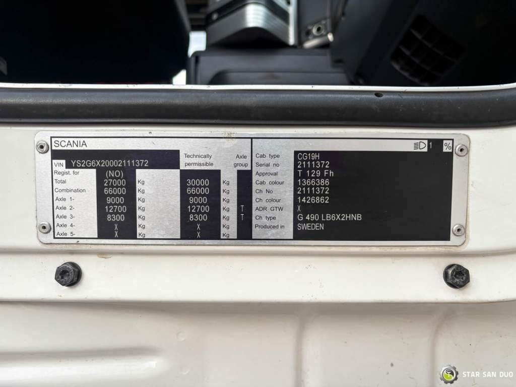 Cabeza tractora Scania  G490 6x2 Palfinger PK 53002 SH Fly Jib Basket: foto 27