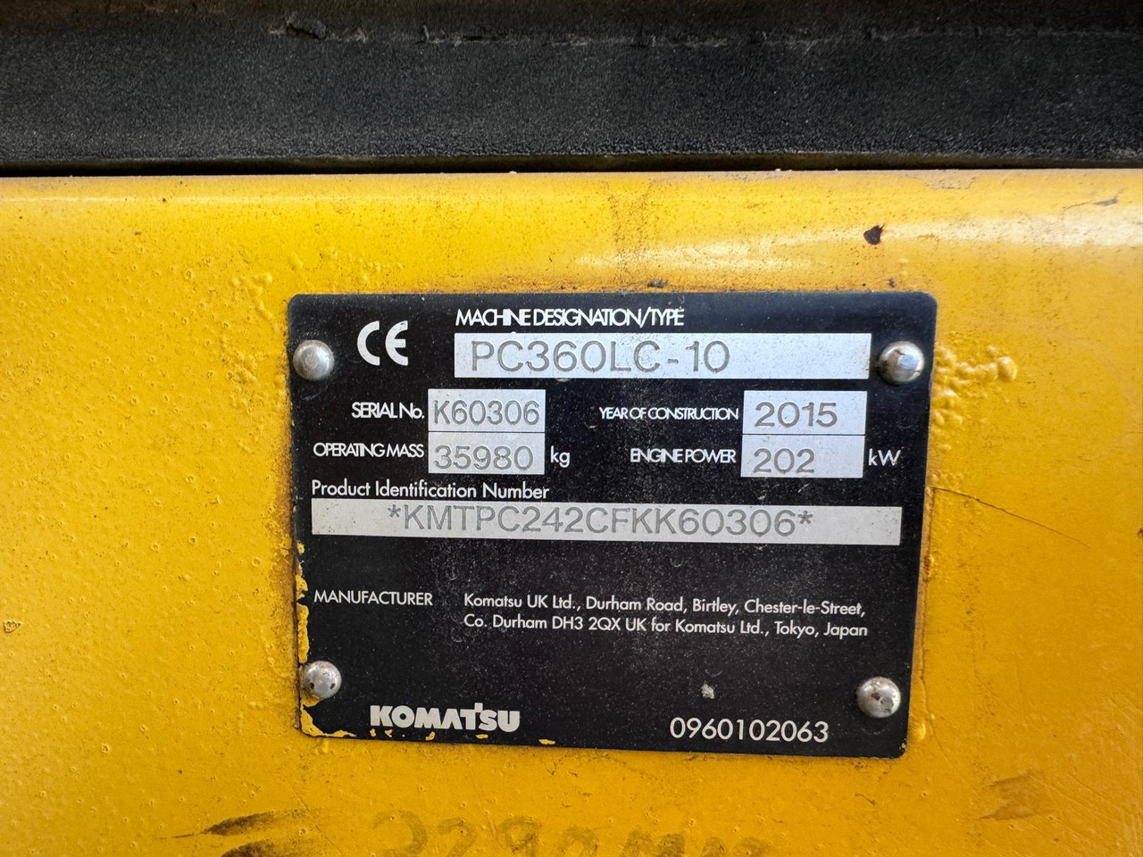 Excavadora de cadenas KOMATSU PC360 LC 10: foto 19