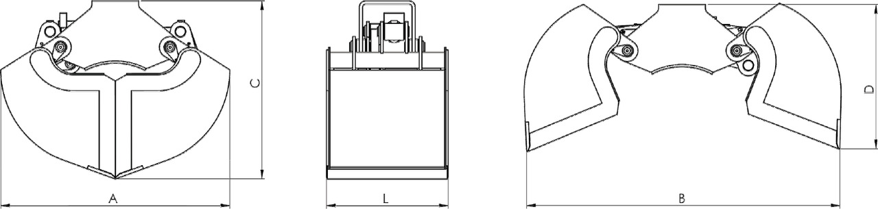 Clamshell bucket with sidewalls BV-L 320 - Cuchara de mordazas para Grúa para camión: foto 3 Clamshell bucket with sidewalls BV-L 320 - Cuchara de mordazas para Grúa para camión: foto 3