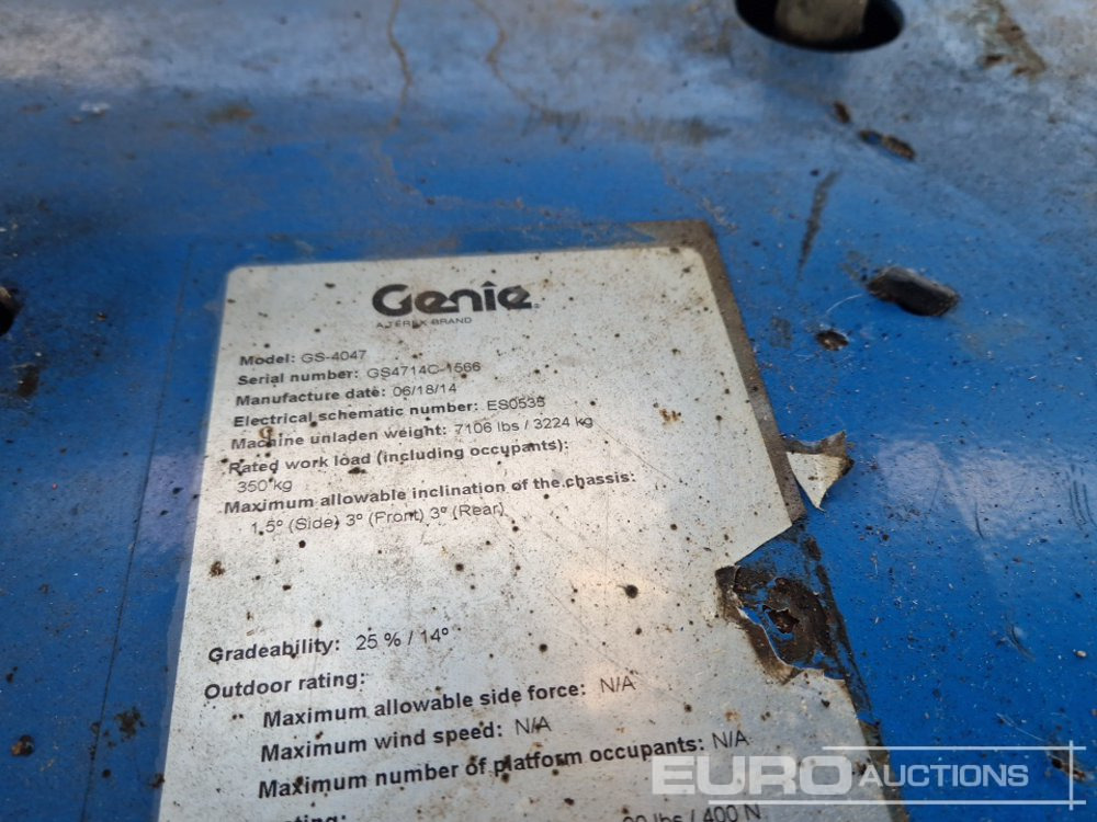 Plataforma elevadora 2014 Genie GS-4047: foto 16