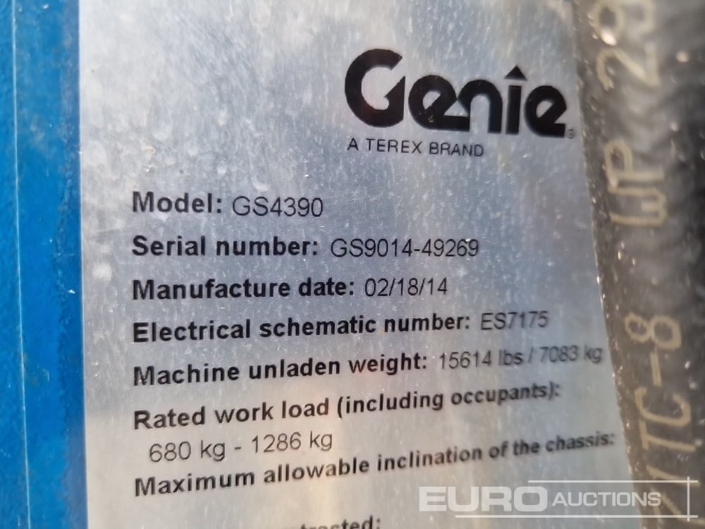 Plataforma elevadora 2014 Genie GS-4390: foto 31