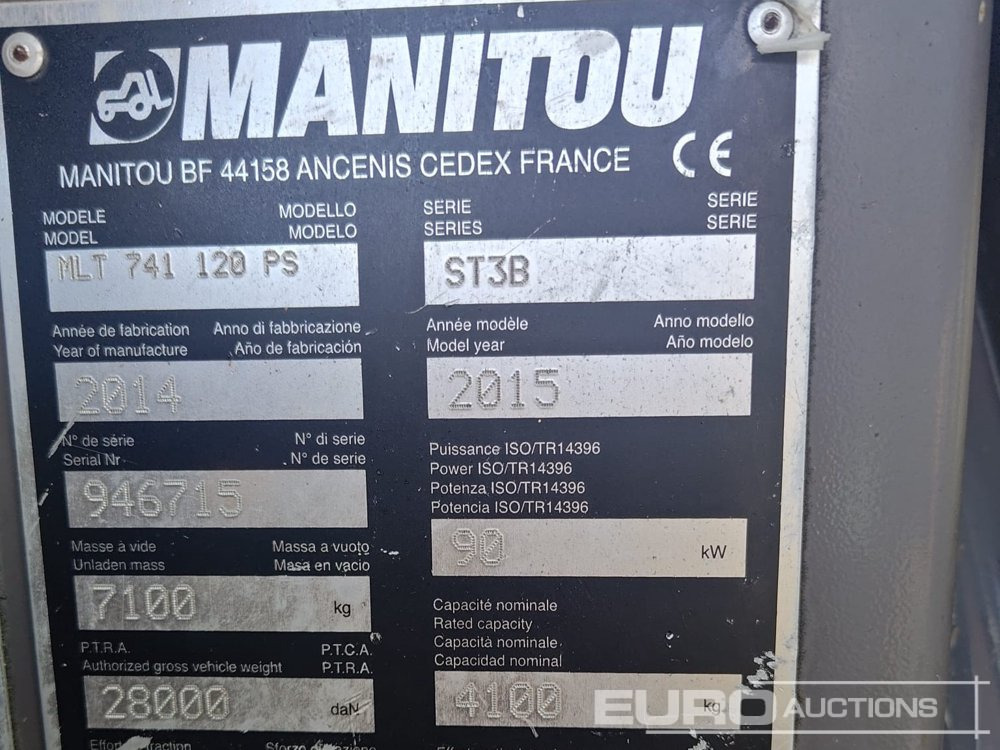 2014 Manitou MLT741-120 PS - Manipulador telescópico: foto 2 2014 Manitou MLT741-120 PS - Manipulador telescópico: foto 2