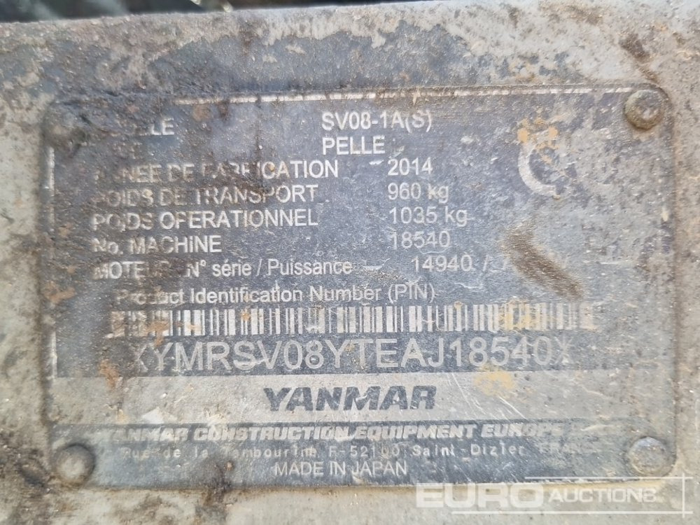 Miniexcavadora 2014 Yanmar SV08-1(S): foto 27