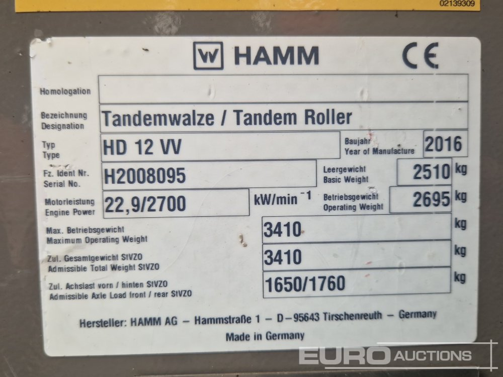 Rodillo 2016 Hamm HD12VV: foto 28