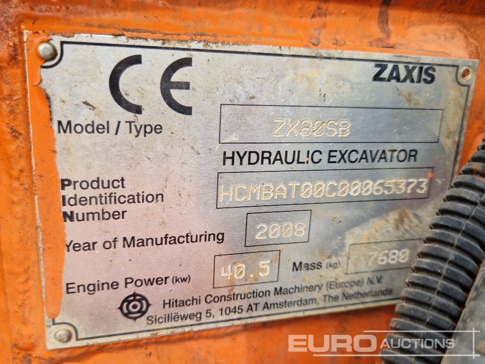 Miniexcavadora Hitachi ZX80SB: foto 35