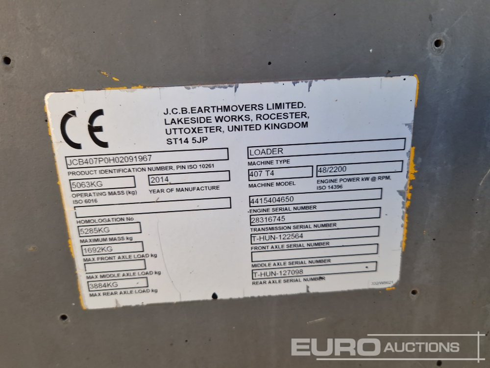 Cargadora de ruedas 2014 JCB 406: foto 33 Cargadora de ruedas 2014 JCB 406: foto 33