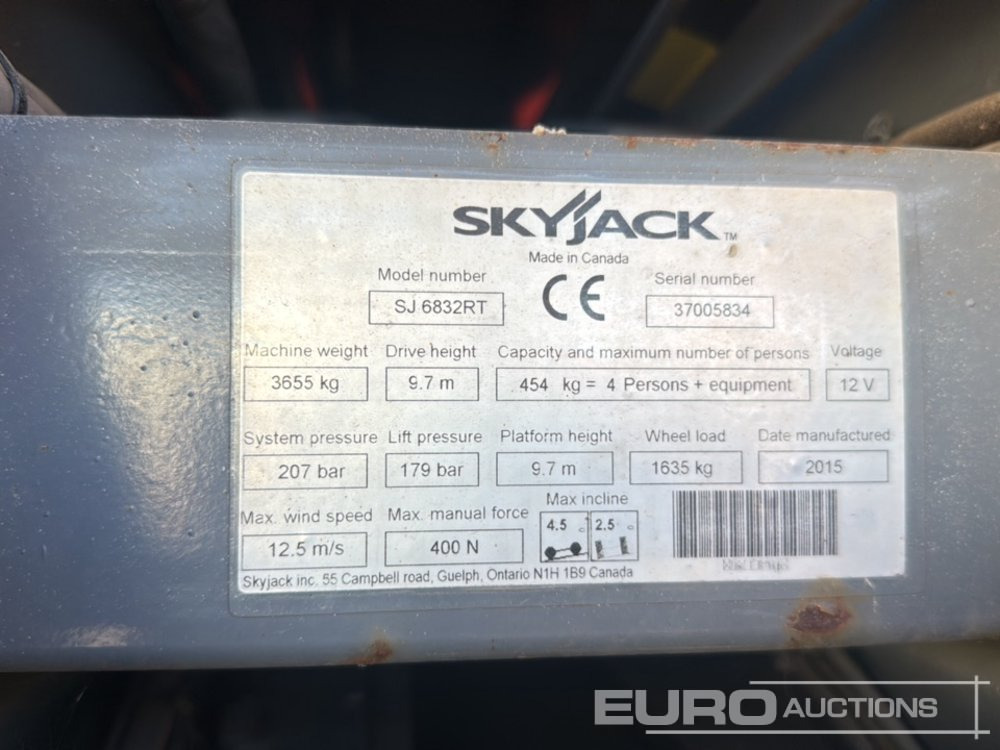 Plataforma de tijeras 2015 SkyJack SJ6832RT: foto 26