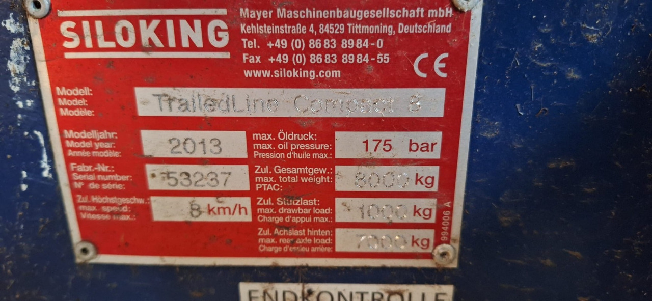 Siloking TrailedLine Compact 8 - Desensiladora: foto 5 Siloking TrailedLine Compact 8 - Desensiladora: foto 5
