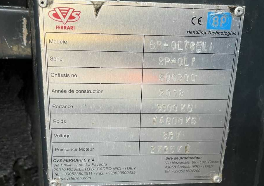 B-P Battioni e Pagani QLT8EL - Carretilla de carga lateral: foto 4 B-P Battioni e Pagani QLT8EL - Carretilla de carga lateral: foto 4