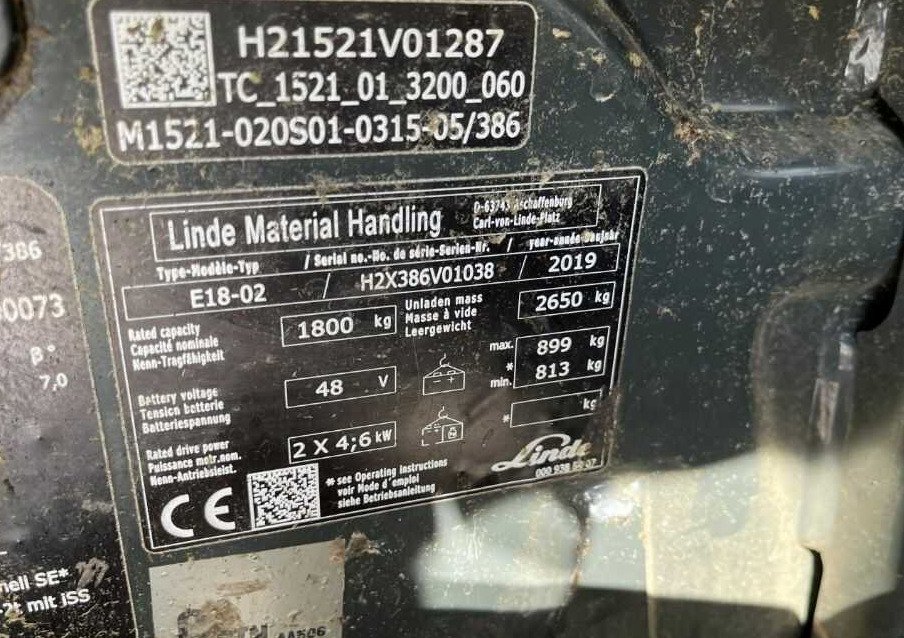 Linde E18-01 - Carretilla elevadora eléctrica: foto 5 Linde E18-01 - Carretilla elevadora eléctrica: foto 5