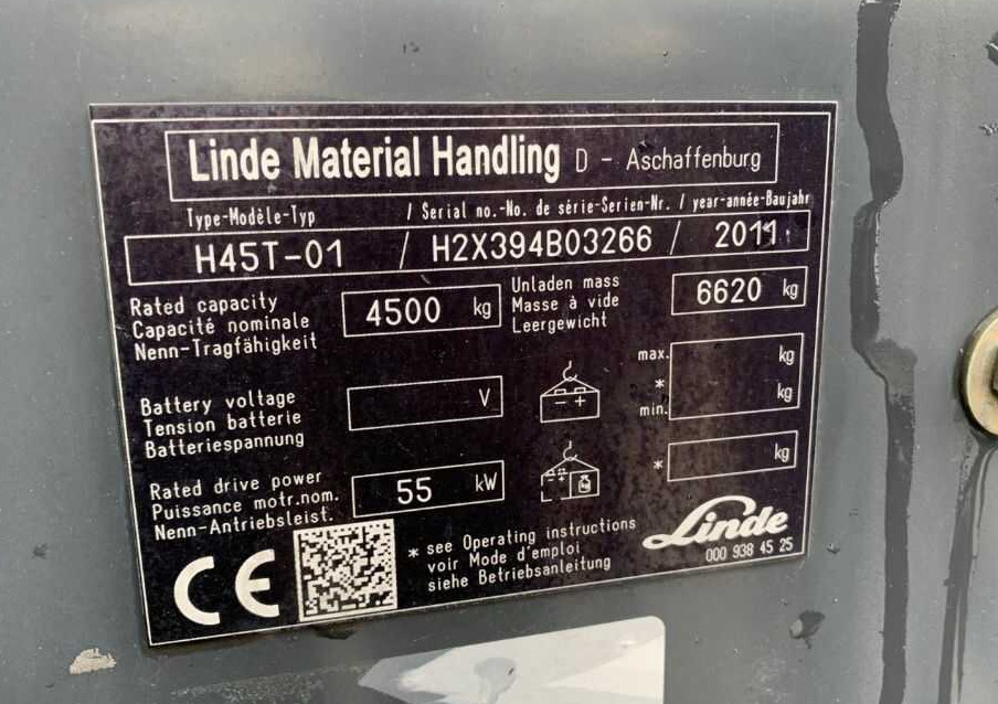 Linde H45T-01 - Carretilla elevadora de gas: foto 2 Linde H45T-01 - Carretilla elevadora de gas: foto 2